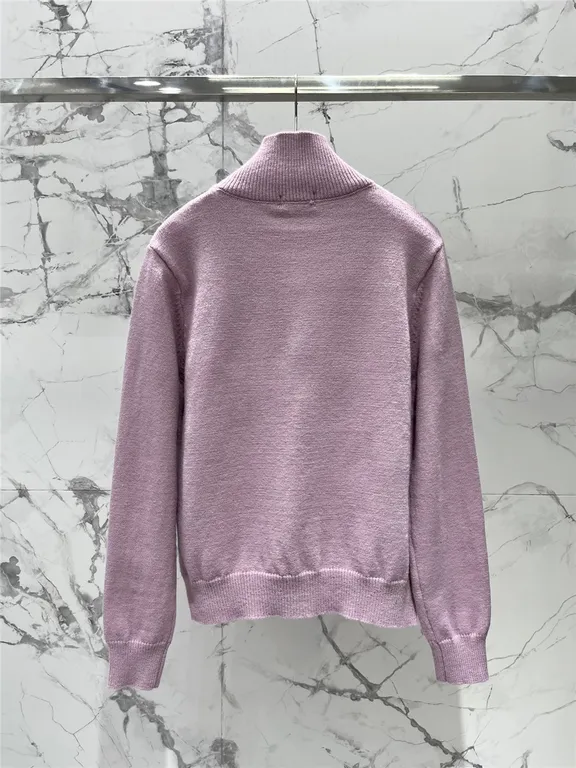 Miu Miu Double Knit Turtleneck Sweater Pink